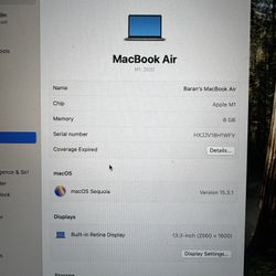 MacBook Air M1 (2020) – 8GB / 256GB – Excellent Condition!