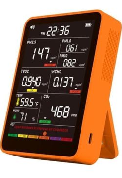 Professional Indoor Air Quality Monitor with AQI Beep Alarms, Portable Real-Time Detector for Home Cars Plants and Pets
