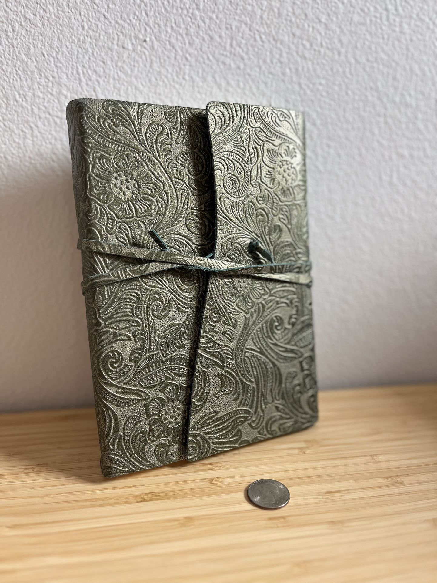 Thick Green Wrap Around Faux Leather Journal 