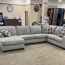 Ashley Platinum Oversized Sectional Couch