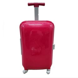Pink Plastic Rolling Doll Suitcase + Accessories