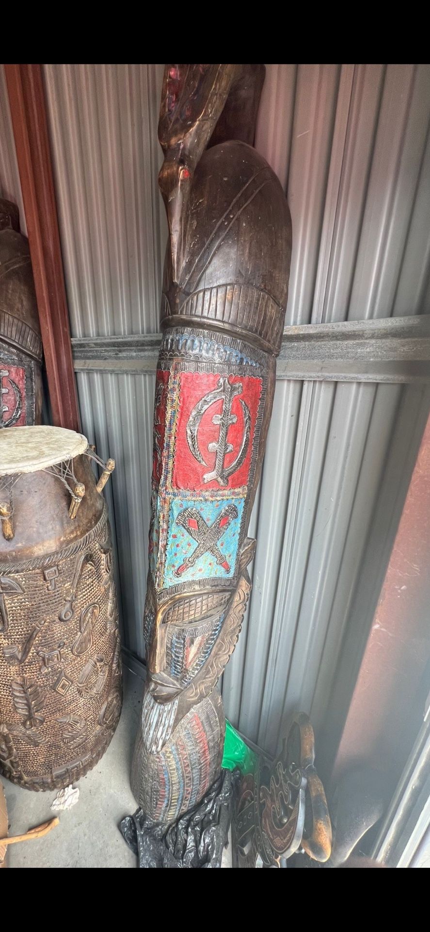 Big Ghana Mask And Large Drums