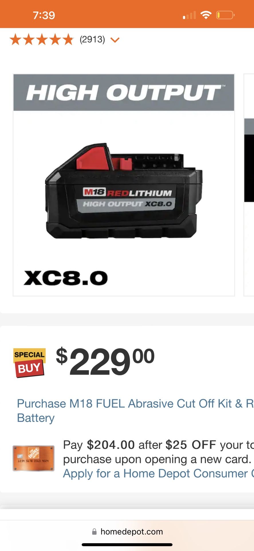 Milwaukee Battery 8.0