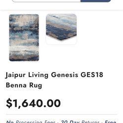 Jaipur Area Rug 6’x9’ CERTIFIED 