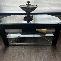 Contemporary, Black Acrylic, Tv, Glass Table