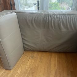 Free Taupe Leather Chaise Lounge Chair