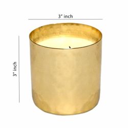 Assorted Colors Candles In Metal Vase 