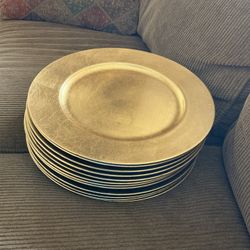 12 Gold Chargers - 13 Inch