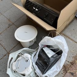 Bose DS 16F speakers and TOA 700 series amplifier.