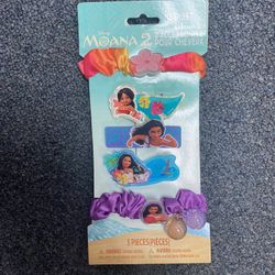 Moana hair ties scrunchies and hair clips set