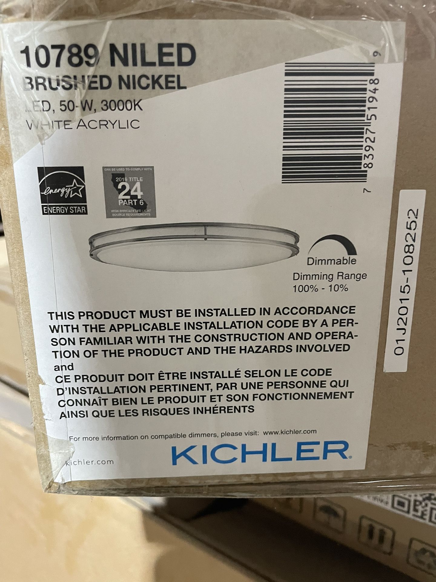 Kichler Oval Led Ceiling Mounted Light