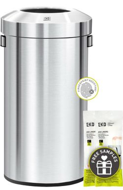 EKO Urban 24 Gallon Round Stainless Steel Open Top Waste Bin