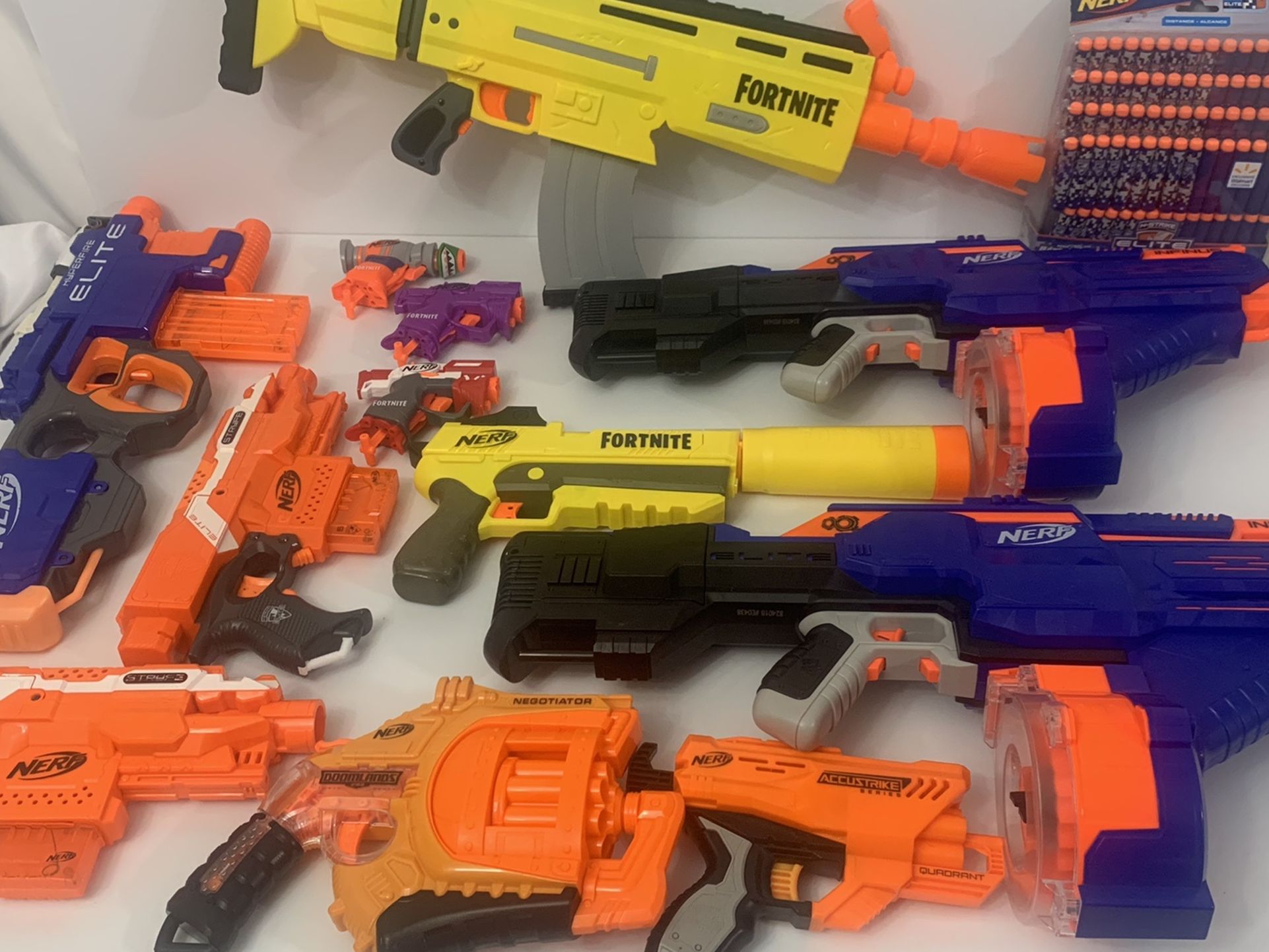 Lot of NERF Blasters Guns Infinus Fortnite Stryfe Hyperfire Elite Negotiator