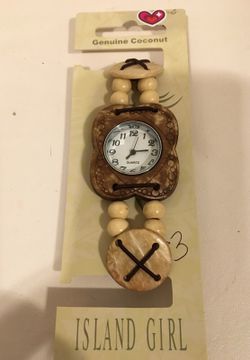 Genuine Coconut ISLAND GIRL QUARTZ WATCH.