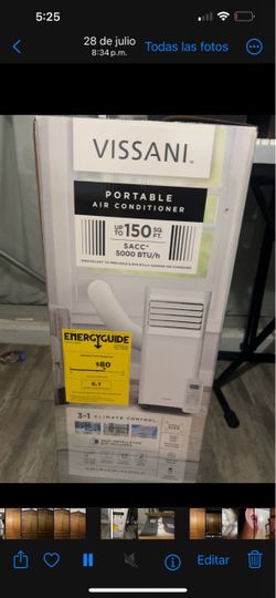 Vissani Portable Air Conditioner 5000 BTU