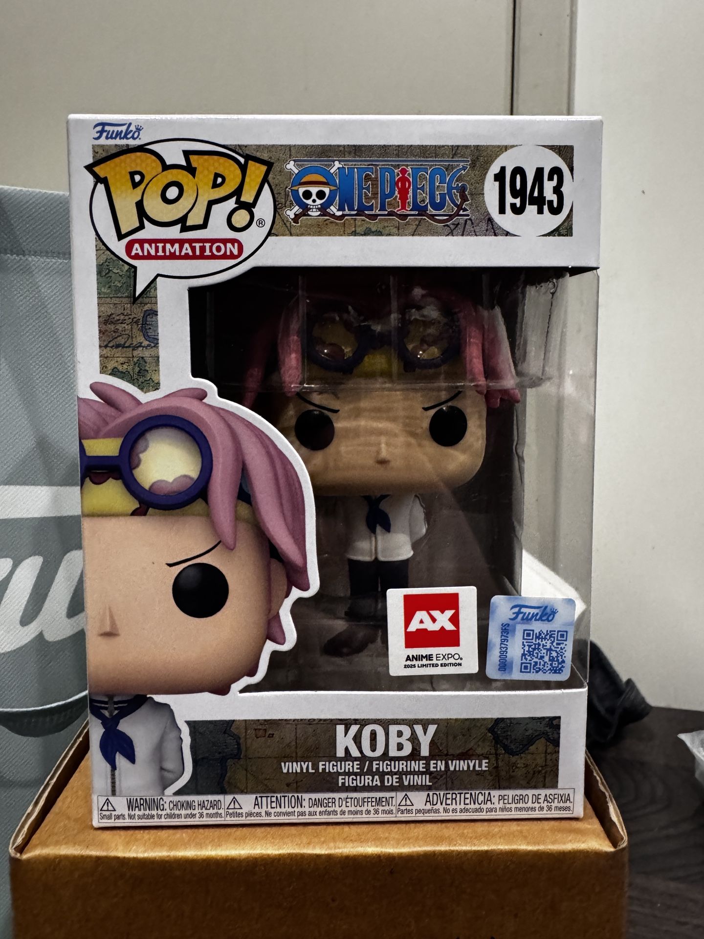 Koby Funko Pop One Piece Anime Expo 2025 Con Sticker Official Exclusive 1943