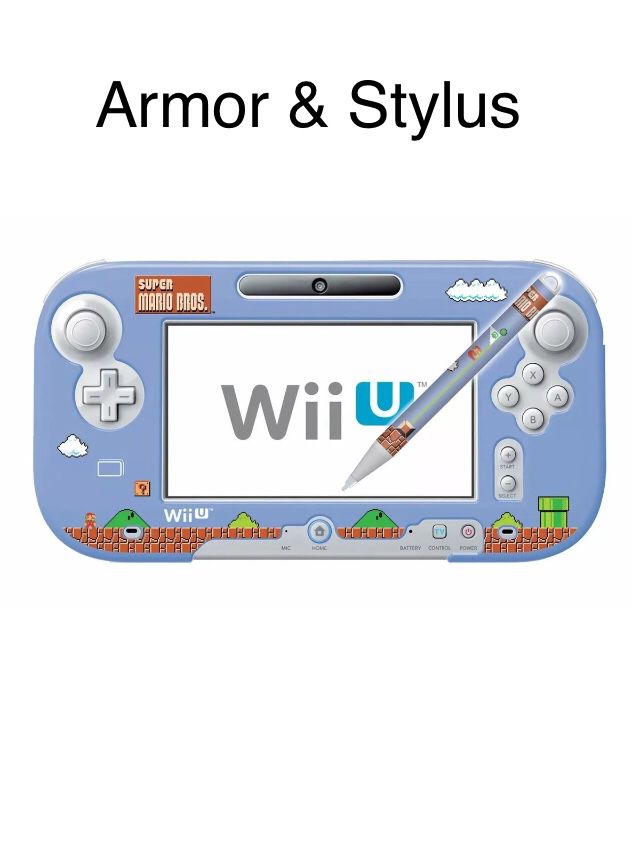Wii U Gamepad Armor + Stylus Original Nintendo Hori new