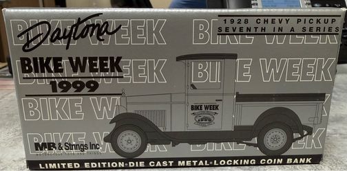 1999 Daytona Bike Week 1928 Chevy Pickup Limited Edition Die-Cast Coin Bank
