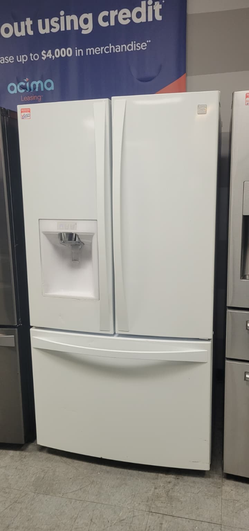 Kenmore Elite French Door Fridge – White, Water Dispenser, 26 cu ft
