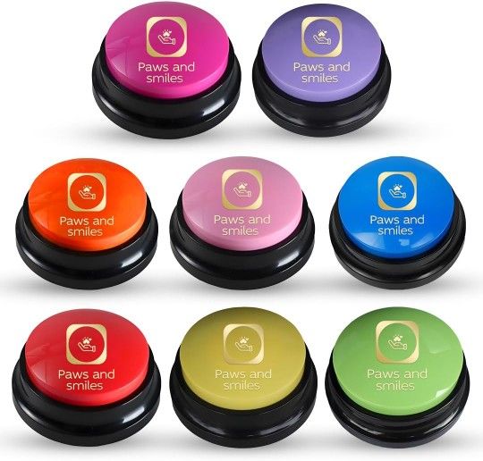 NEW - Dog Cat Talking Buttons 8-Pack Recordable for Communication & Training Buzzer