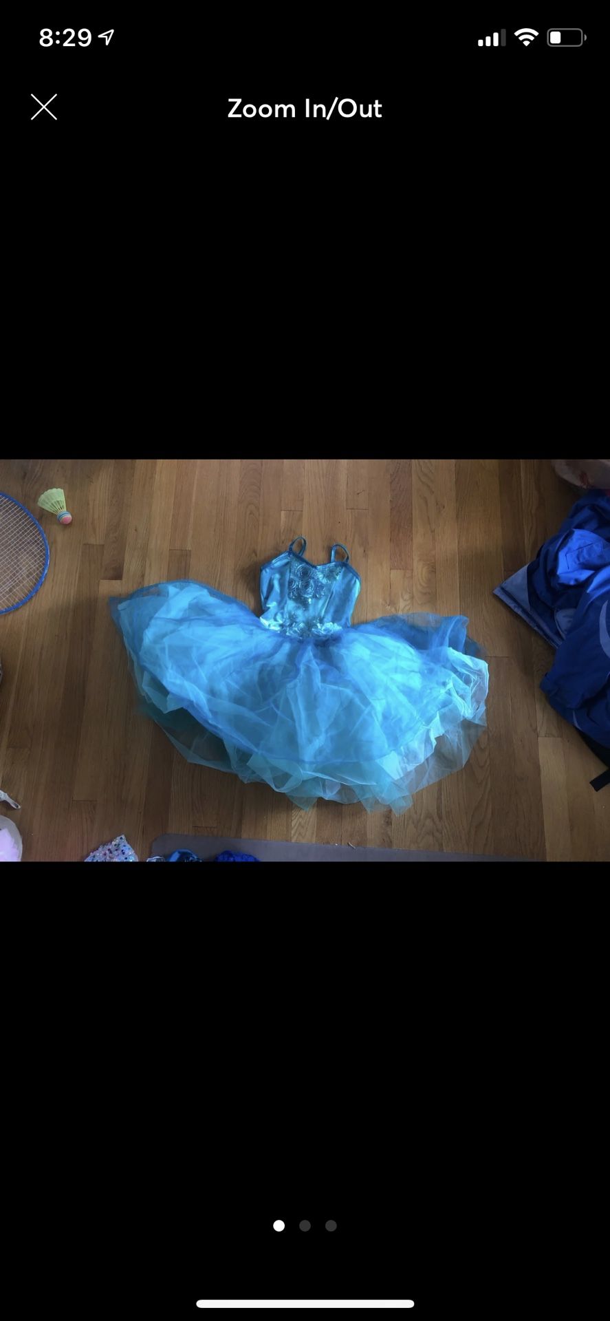 Curtain Call Girls Kids Dance Costume Blue Green Teal Size M