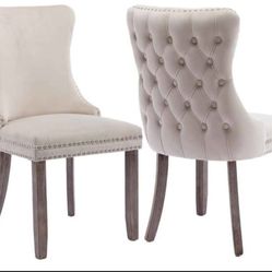 Brand New Elegant Velvet Upholstered Dining Chairs Set of 2
