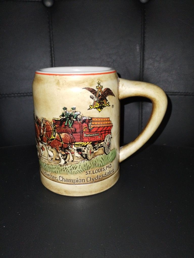 First Issue 1980 Budweiser Clydesdales Holiday Stein - Impeccable Condition
