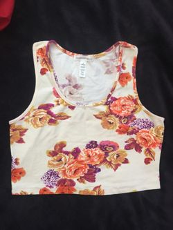 Floral crop tank top