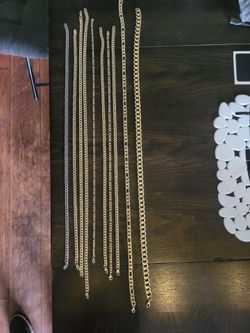 Brand new gold-plated chains and ropes