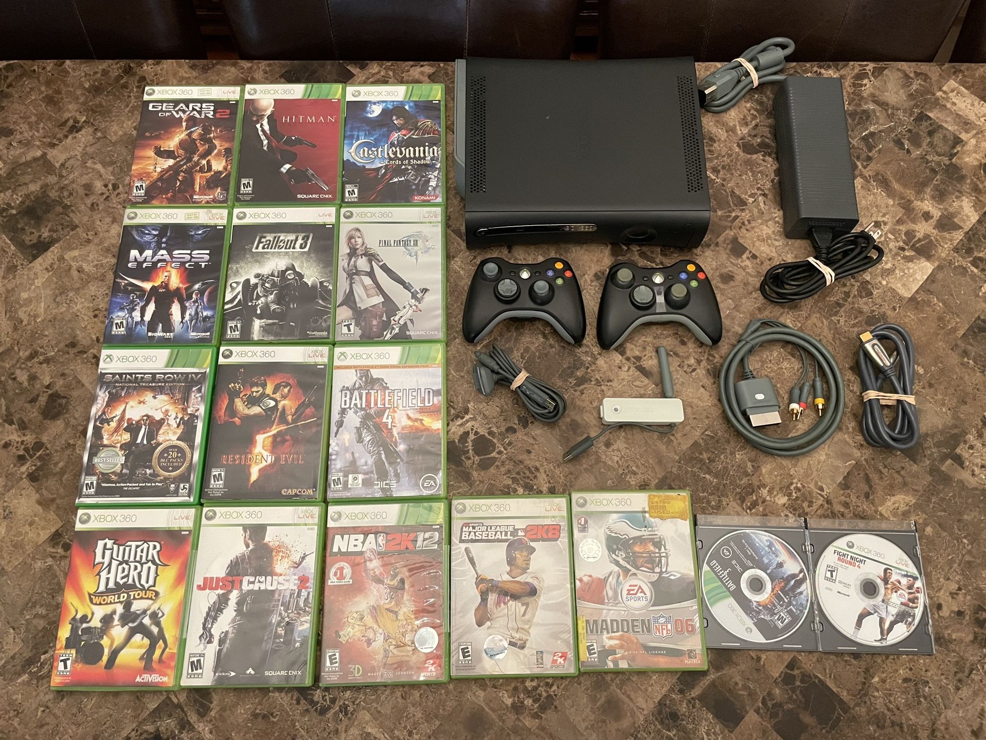 Xbox 360 Huge Bundle With 16 Games 2 Controllers