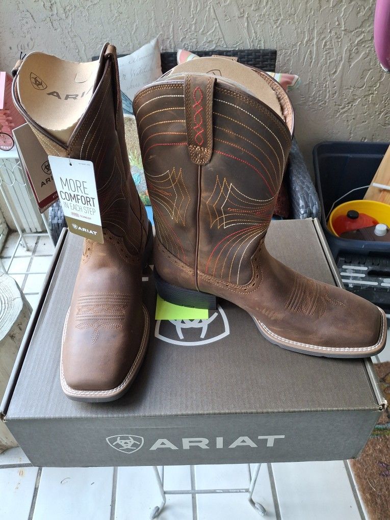 New Men's ARIAT Sport Wide Square Toe Western Boot Sz11 $100