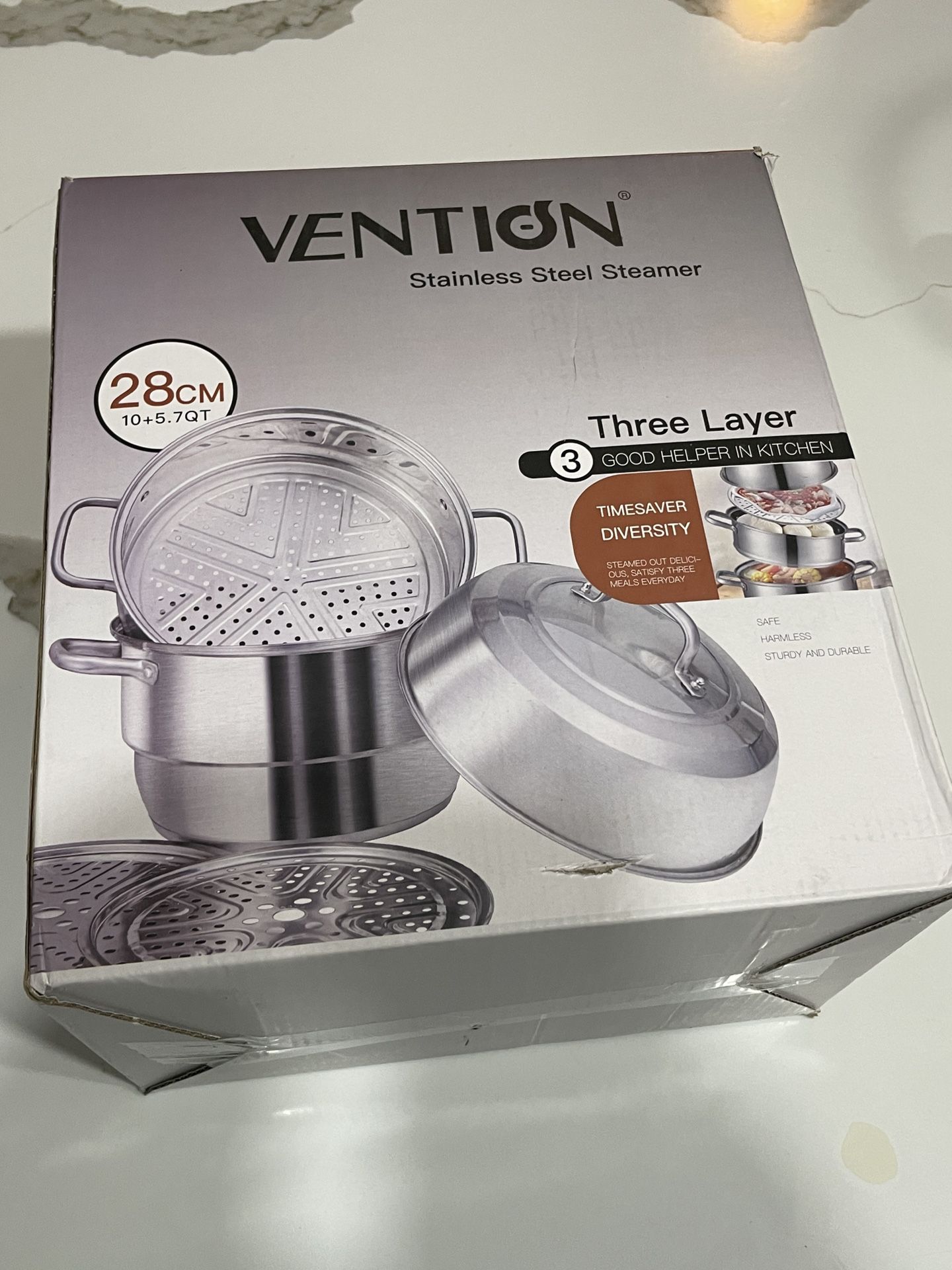  VENTION Steamer for Cooking, 3 Tier Steamer Pot, 11 Inch Stainless Steel Steamer, Steam Pots for Cooking