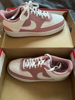Pink/white Nikes