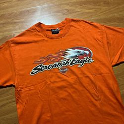 Vintage Screamin Eagle Flame Los Angeles Harley Davidson Shirt Size L 