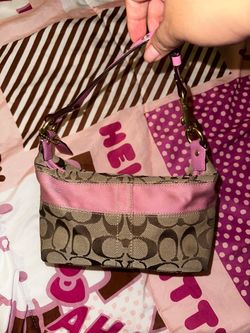 Vintage pink monogram coach small/mini purse