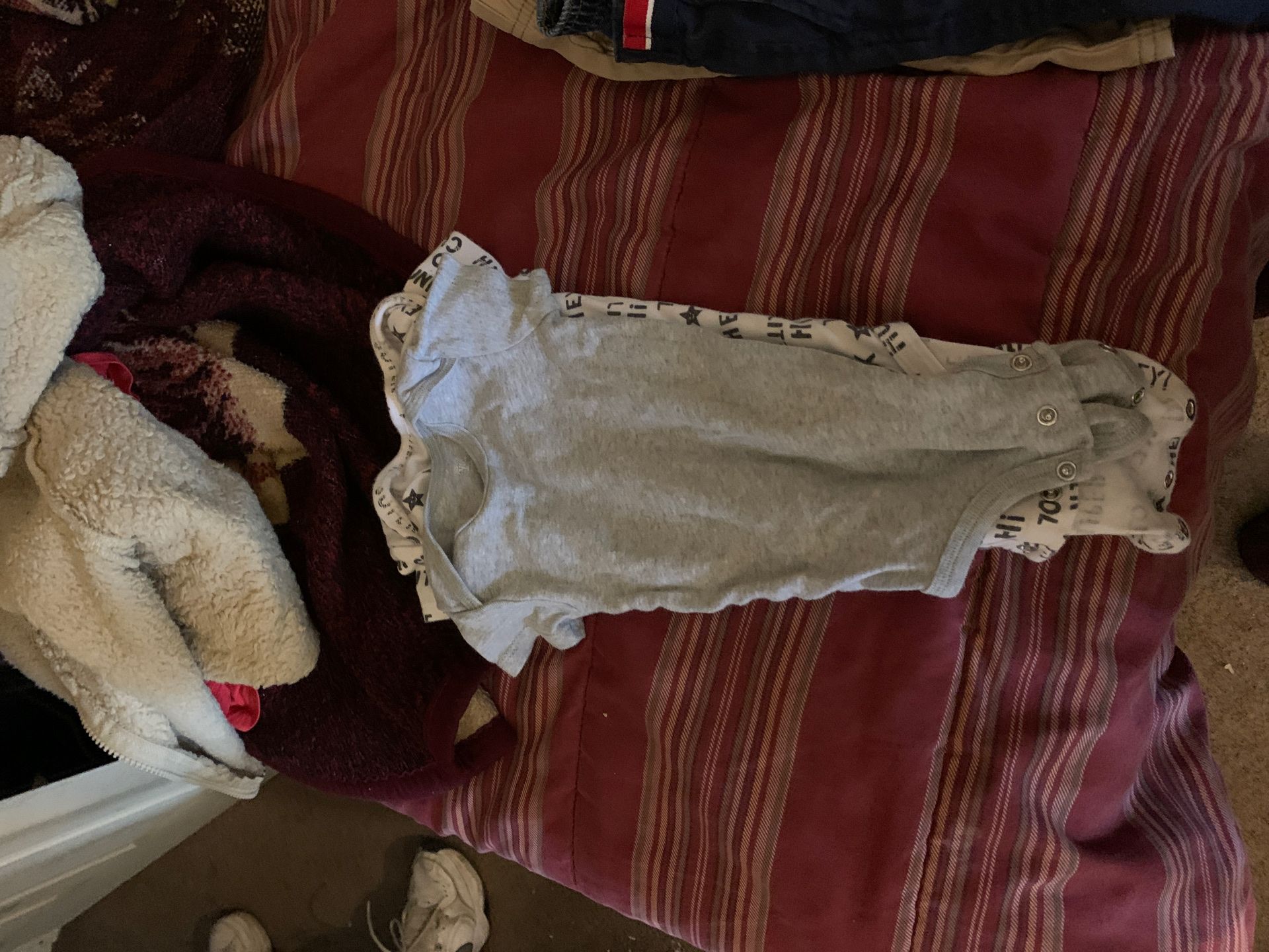 Onesies size. Size 12 months and nine months for. Baby. Boy