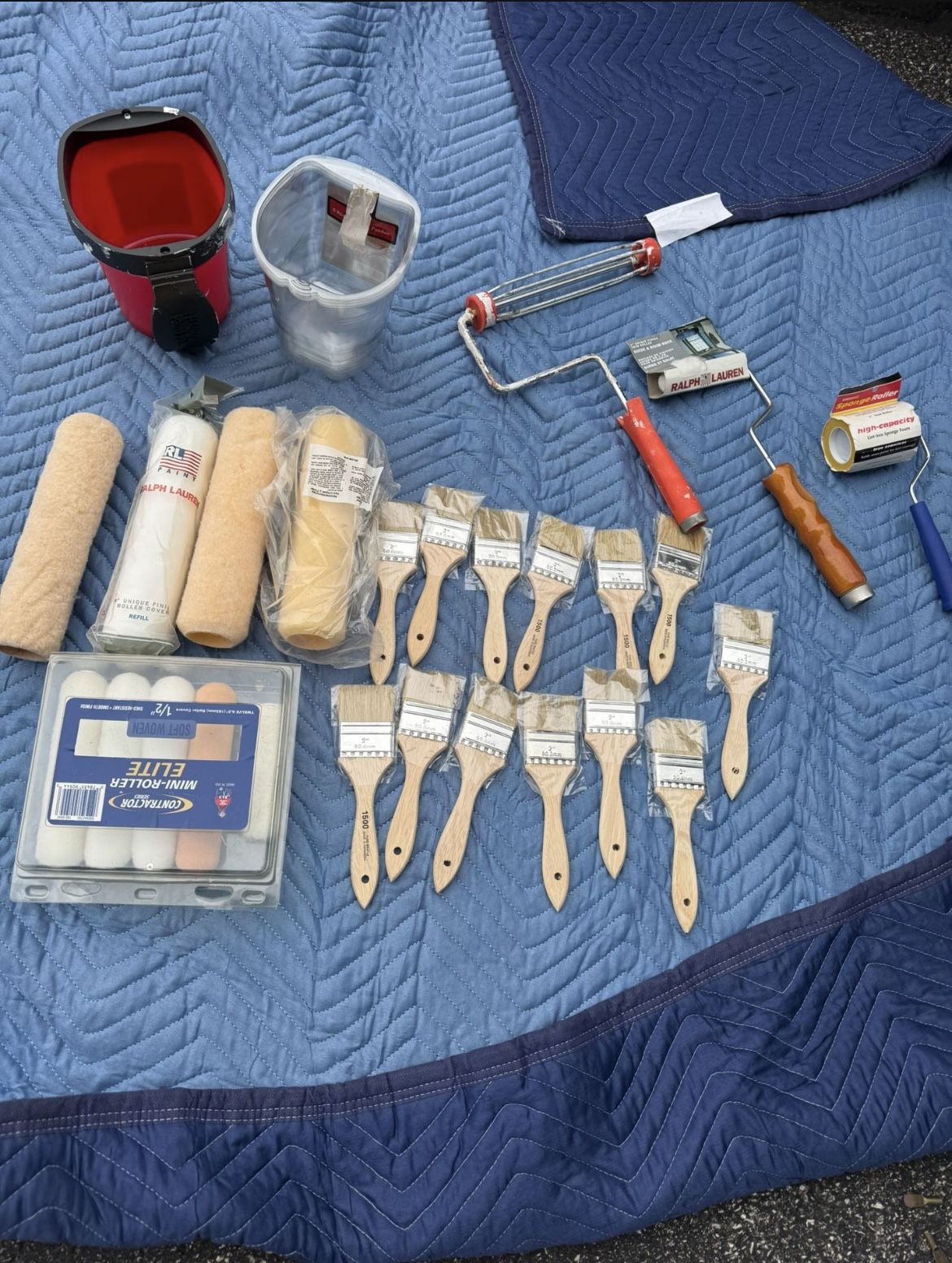 Painting Supplies - Rollers Brushes And Pail