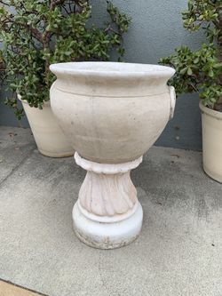 Large Concrete Flower Pot And Base