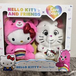 Hello Kitty and Friends x Care Bears Cheer Bear Sealed Box Set 2 Plush 