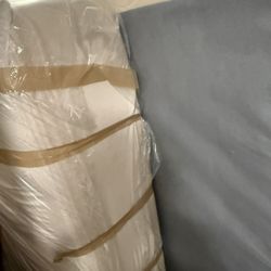 Bedroom King Bed Box Spring Nightstand and Mirror