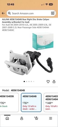 Rear Right disc brake caliper assembly with bracket for Audi