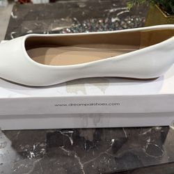 White Flat Shoes for Women Size 8