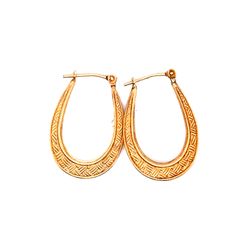 10K Gold Textured Hoop Earrings