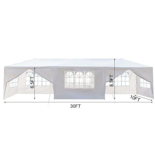 10 x 30 Wedding Canopy BBQ Party Event Tent w/ 8 removeable walls!