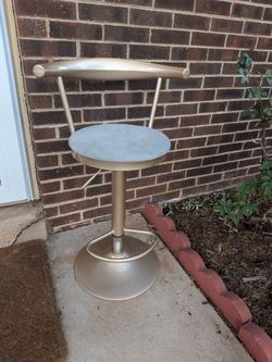 Gold Adjustable Bar Stool with Back Rest