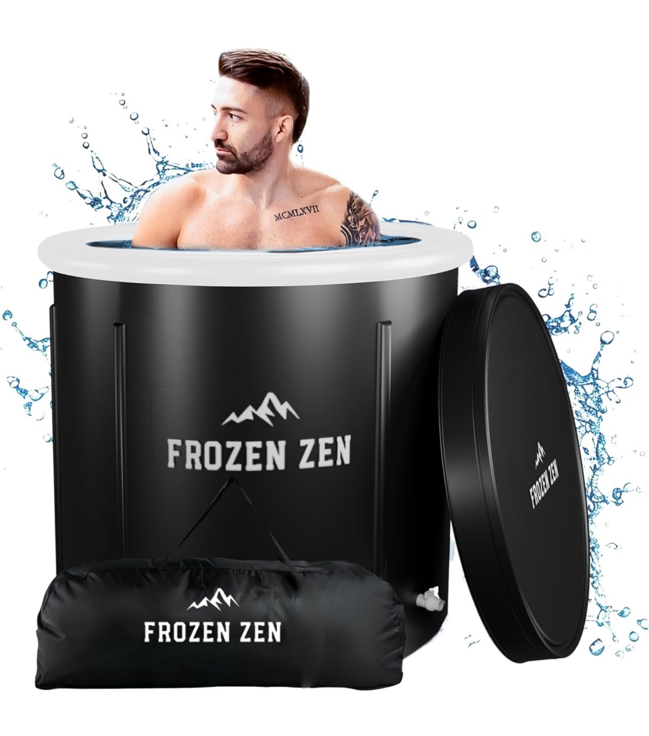 Frozen Zen Ice Bath Tub For Athletes with Lid, XL 105 Gallons Portable Ice Bath