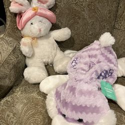 Plush Easter Bunny Duo -set Of 2-SMOKE FREE PET FREE HOME