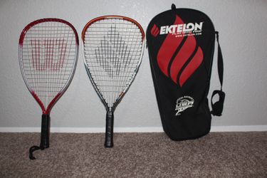 2 Racquetball Racquets (Ektelon/Wilson) w/ Carrying Case Titanium Graphite