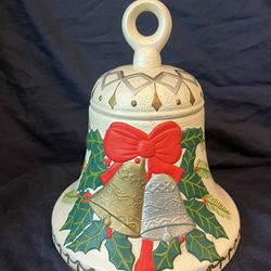 Vintage Christmas Bell Shaped Cookie Jar