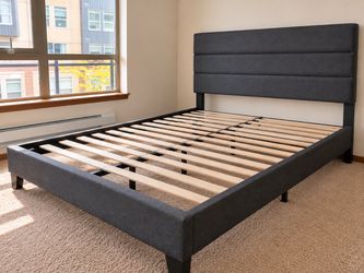 Queen Bed Frame w/ Upholstered Headboard